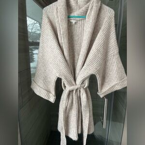 Z Supply Taupe Knit Belted Cardigan